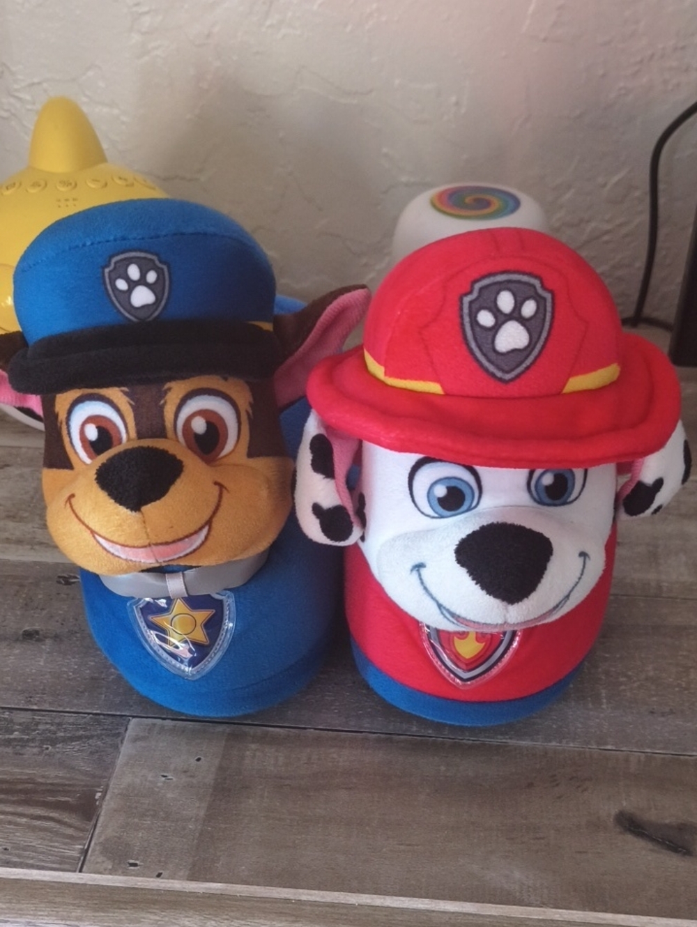 Paw Patrol Light Up Blue Plush Character Slippers with Red Accent